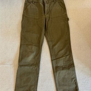 Carhartt Men's Dark Olive double front Pants 34x34